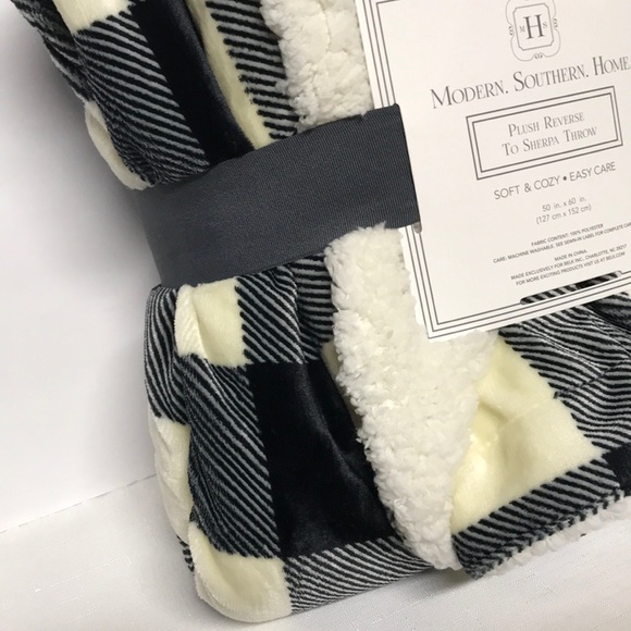Buffalo check Throw NWT cozy fleece Throw black - Picture 10 of 10